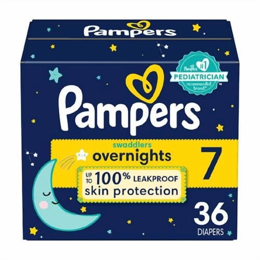 Verified package image for Pampers Swaddlers Overnights Diapers, Size 7, 36 Count