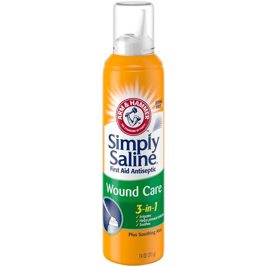 Verified package image for Arm & Hammer Simply Saline 3-in-1 First Aid Antiseptic Wound Care Spray, 7.4 oz