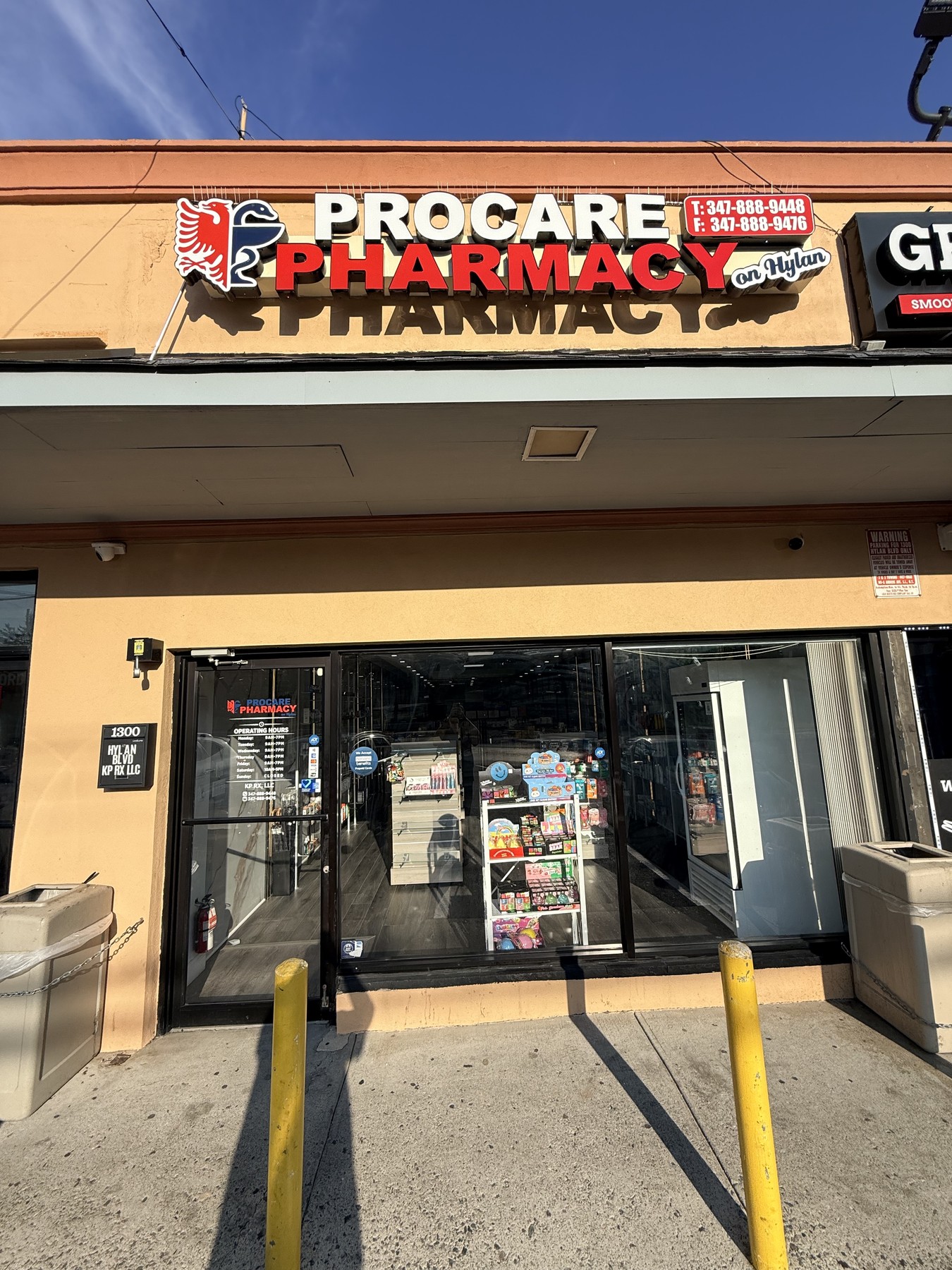 The entrance to Procare Pharmacy on Hylan at 1300 Hylan Boulevard